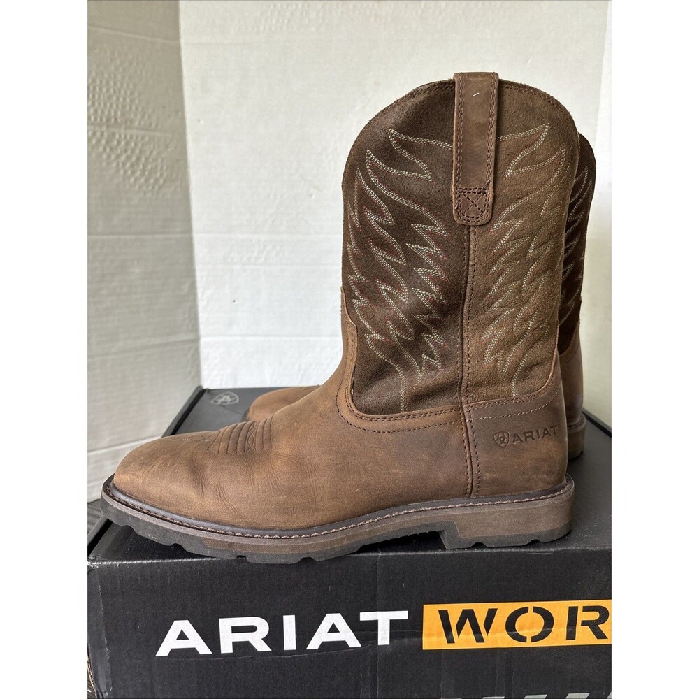 Ariat Boots Groundbreaker EE 13 Brown Square Soft Toe Electrical Hazard - Picture 12 of 15
